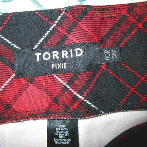 Torrid Studio Luxe Ponte Pixie Pants Size 00 M L Pockets Crop Stretch Tartan NEW - Picture 5 of 11